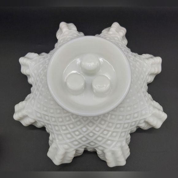 Fenton 10 in. Milkglass Diamond Lace Epergne - Picture 4 of 10